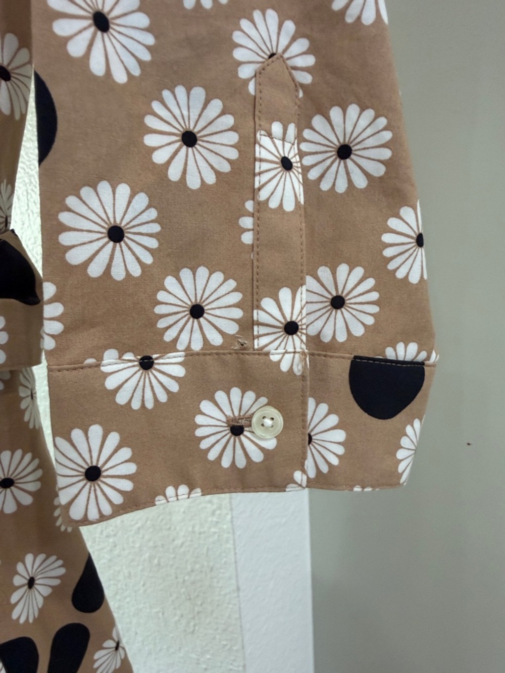 Talbots Brown Floral & Black Dot Long Sleeve Dress - Picture 4 of 9